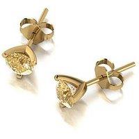 Moissanite 9Ct Yellow Gold 5.0Mm Champagne Moissanite Stud Earrings Total 1.00Ct