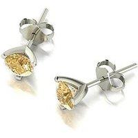 Moissanite 9Ct White Gold 5.0Mm Champagne Moissanite Stud Earrings Total 1.00Ct
