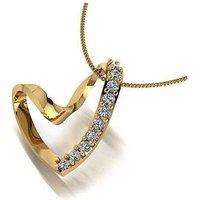 Moissanite Starlight 9Ct Yellow Gold 0.25Ct Total Moissanite Heart Inc Chain