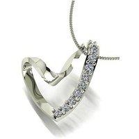Moissanite Starlight 9Ct White Gold 0.25Ct Total Moissanite Heart Inc Chain