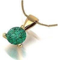 Moissanite 9Ct Yellow Gold 6.50Mm Verde Brillante Moissanite Pendant And Chain Eq 1.00Ct