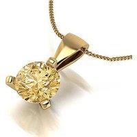 Moissanite 9Ct Yellow Gold 6.50Mm Champagne Moissanite Pendant And Chain Eq 1.00Ct