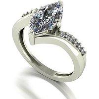 Moissanite 9Ct White Gold Lady Lynsey 2.10Ct Marquise Moissanite Ring