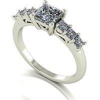 Moissanite 9Ct White Gold 1.75Ct Total Princess Cut Moissanite Solitaire Ring