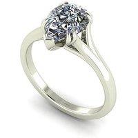 Moissanite 9Ct White Gold 2.00Ct Eq Pear Moissanite Ring