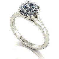 Moissanite 9Ct White Gold 2.00Ct Eq Round Brilliant Moissanite Ring