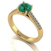 Moissanite 9Ct Yellow Gold Verde Brillante Moissanite Solitaire Ring 1.15Ct Total