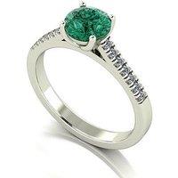 Moissanite 9Ct White Gold Verde Brillante Moissanite Solitaire Ring 1.15Ct Total