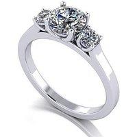 Moissanite Platinum 1.00Ct Total Moissanite Trilogy Ring