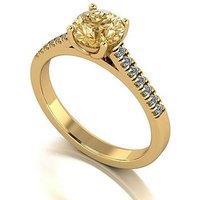 Moissanite 9Ct Yellow Gold Champagne Moissanite Solitaire Ring 1.15Ct Total