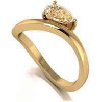 Moissanite 9Ct Yellow Gold 1.00Ct Eq Champagne Pear Shapped Moissanite Ring