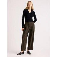 Albaray Mini Checked Barrel Trouser - Brown