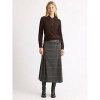 Albaray Women'S Plaid Midi Kilt Skirt - Grey