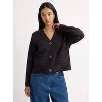 Albaray Cosy V Neck Cardigan - Brown