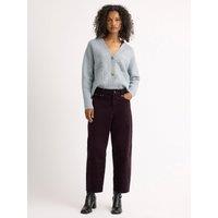 Albaray Womens High Rise Stretch Cord Barrel Trousers - Burgundy