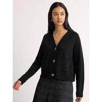 Albaray Relaxed V Neck Cardigan - Black