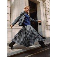 Albaray Check Full Skirt - Grey