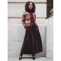 Albaray Womens Corduroy Drawstring Wide Leg Culottes - Brown