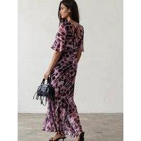 Religion Liv Maxi Dress In Abstract Dot Ocelot Print - Red