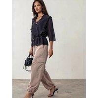 Religion Balloon Utility Mia Trousers With Pocket Details - Beige