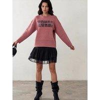 Religion Maddie Jumper With Rebel Heart Slogan In Dusty - Pink