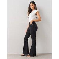The Very Collection Womens Sculpt High Rise Slim Flare Jeans - Black