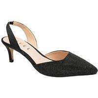 Ravel Mallow Kitten Heel Sparkle Sling Back - Black