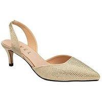 Ravel Mallow Kitten Heel Sparkle Sling Back - Gold