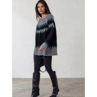 Religion Fair Isle Nordic Style Oversized Jumper In Black And Green