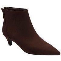Ravel Leighton Pointed Toe Zip Kitten Heel Ankle Boot - Brown