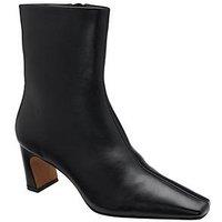 Ravel Staley Square Toe Zip Ankle Boot - Black Pu