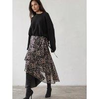 Religion Stage Midi Wrap Assymetric Skirt In Animal Cheetah Print - Brown