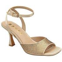 Ravel Holms Sparkle Square Toe Heeled Sandal - Gold