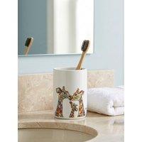Croydex Steven Brown Ceramic Tumbler - Giraffe Family