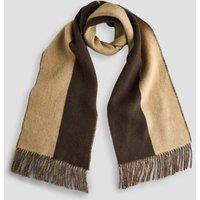 Gant Mens Woven Logo Colour-Block Scarf - Dark Brown