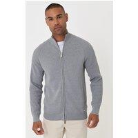 Threadbare Cotton Rich Funnel Neck Zip Through Sweatshirt In Grey Marl