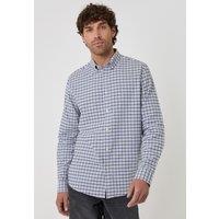 Threadbare Regular Fit Cotton Oxford Shirt In Grey Check