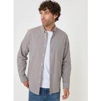 Threadbare Regular Fit Cotton Oxford Shirt In Brown Check