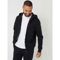 Threadbare Cotton Rich Zip Through Hoodie In Black