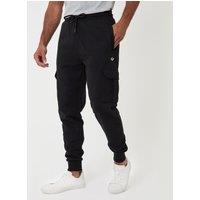 Threadbare Mens Regular Fit Cotton-Rich Cargo Jogging Bottoms - Black