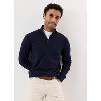 Threadbare Soft Knit Quarter Zip Jumper In Navy