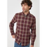 Threadbare Mens Brushed Cotton Flannel Check Shirt - Burgundy