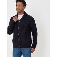 Threadbare Wool Blend Shawl Collar Cardigan In Navy