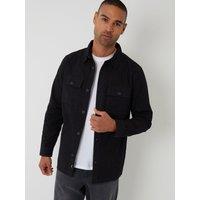 Threadbare Mens Lightweight Cotton Shacket - Black