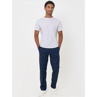 Threadbare Mens Straight Fit Drawcord Waist Trousers - Navy