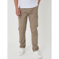 Threadbare Mens Slim Fit Stretch Cargo Trousers - Taupe