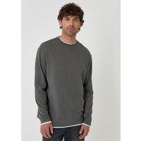 Threadbare Mens Mock Layer Relaxed Fit Long Sleeve T-Shirt - Grey
