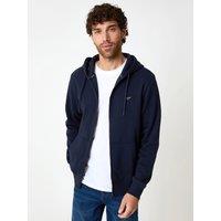 Threadbare Cotton Rich Zip Through Hoodie In Navy
