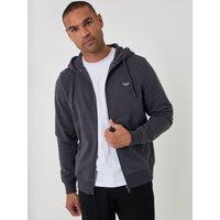 Threadbare Cotton Rich Zip Through Hoodie In Charcoal