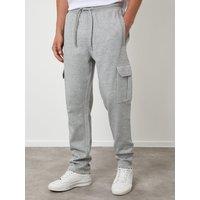 Threadbare Cotton Rich Cargo Joggers In Grey Marl